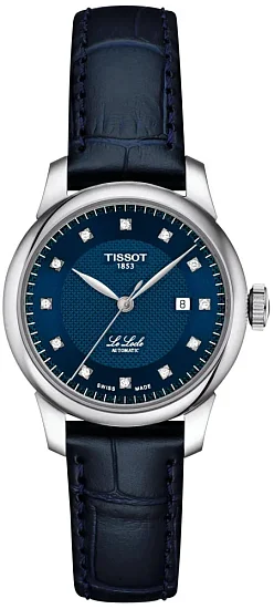 Tissot Le Locle Lady Blue Leather Strap Diamonds T0062071604600