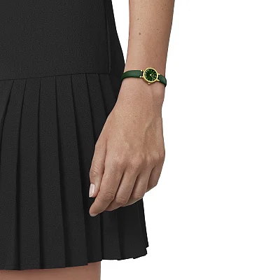 Tissot Lovely Round Green Dial Green Strap Yellow Gold PVD T140.009.36.091.00