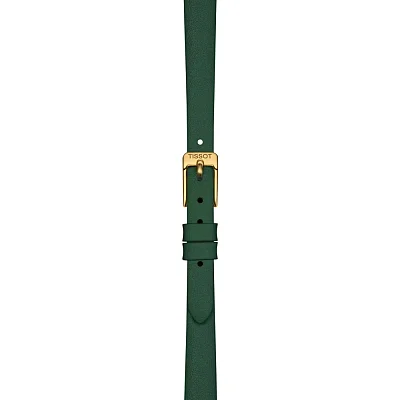 Tissot Lovely Round Green Dial Green Strap Yellow Gold PVD T140.009.36.091.00