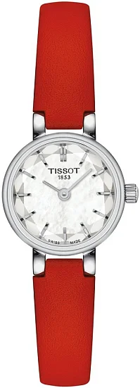 Tissot Lovely Round Pearl Dial Red Strap T1400091611100