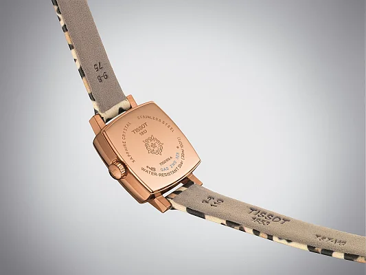 Tissot Lovely Square Black Dial Diamonds Rose Gold PVD Panther T058.109.37.036.00