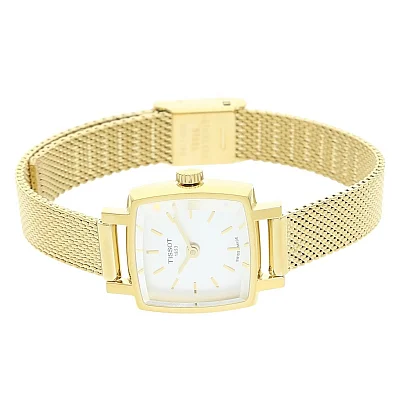 Tissot Lovely Square Mesh Silver Dial Yellow Gold PVD T058.109.33.031.00