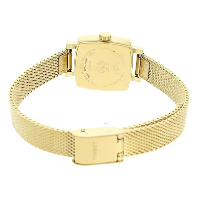 Tissot Lovely Square Mesh Silver Dial Yellow Gold PVD T058.109.33.031.00