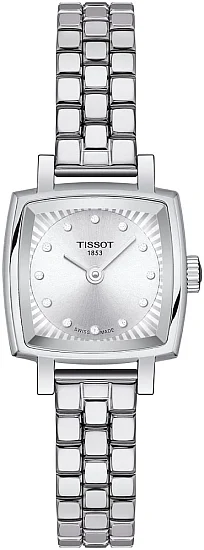 Tissot Lovely Square Steel Bracelet Silver Dial Diamonds T0581091103601