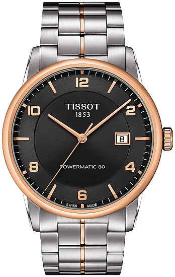 Tissot Luxury Powermatic 80 Automatic Dark Dial Rose Gold PVD T0864072206700