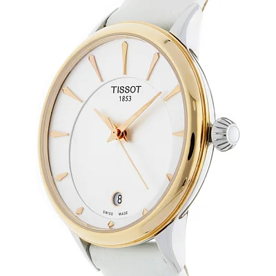 Tissot Odaci-T White Silver Dial Rose Gold PVD Straps Set T133.210.26.031.00