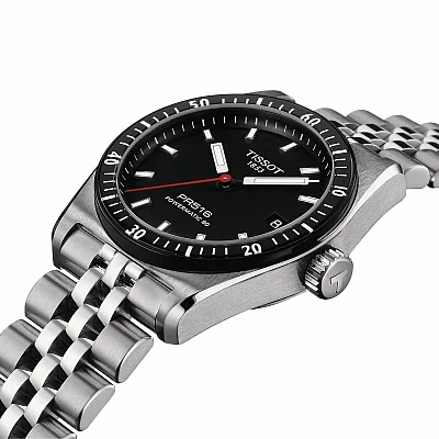 Tissot PR516 Powermatic 80 Black Dial Steel Bracelet T149.407.11.051.00