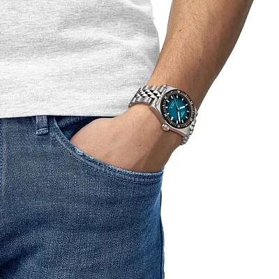 Tissot PR516 Powermatic 80 Lagoon Gradient Dial Steel Bracelet T149.407.11.041.00