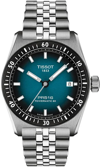 Tissot PR516 Powermatic 80 Lagoon Gradient Dial Steel Bracelet T1494071104100