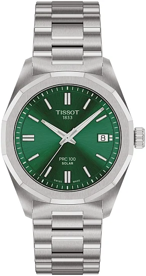 Tissot PRC 100 Lady Solar 34mm Quartz Blue Dial Steel Bracelet T1518221109100
