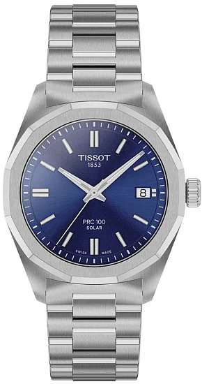 Tissot PRC 100 Lady Solar 34mm Quartz Blue Dial Steel Bracelet T1518221104100