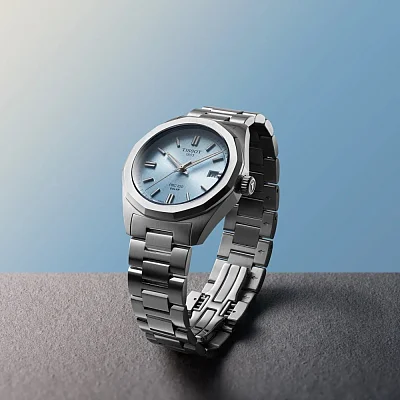 Tissot PRC 100 Lady Solar 34mm Quartz Ice Blue Dial Steel Bracelet T151.822.11.351.00