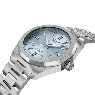 Tissot PRC 100 Lady Solar 34mm Quartz Ice Blue Dial Steel Bracelet T151.822.11.351.00