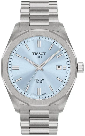 Tissot PRC 100 Solar 39mm Quartz Ice Blue Dial T1514221135100