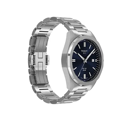 Tissot PRC 100 Solar 39mm Quartz Dark Blue Dial Steel Bracelet T151.422.11.041.00