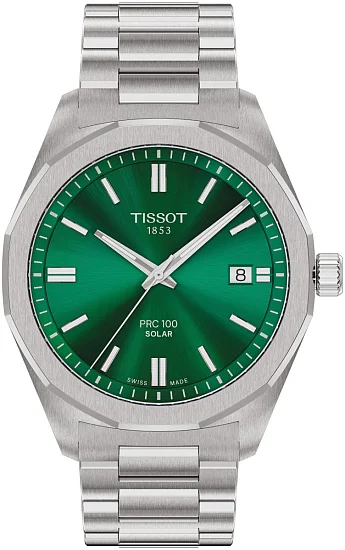 Tissot PRC 100 Solar 39mm Quartz Dark Blue Dial Steel Bracelet T1514221109100