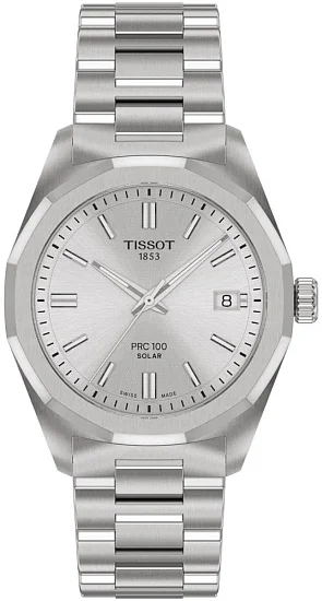 Tissot PRC 100 Lady Solar 34mm Quartz Silver Dial Steel Bracelet T1518221103100