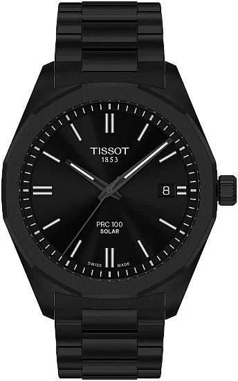 Tissot PRC 100 Solar 39mm Quartz Full Black PVD Steel Bracelet T1514223305100
