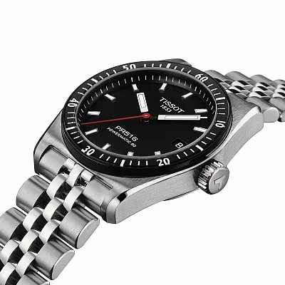 Tissot PR516 Powermatic 80 Black Dial Steel Bracelet T149.407.11.051.00