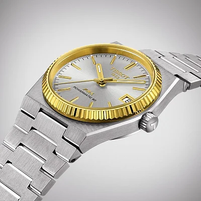 Tissot PRX 35 Powermatic 80 Silver Dial 18k Gold Bezel T931.207.41.031.01