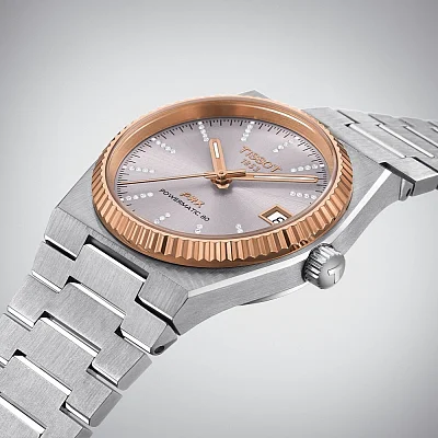 Tissot PRX 35 Powermatic 80 Silver Dial Diamonds 18k Gold Bezel T931.207.41.336.00