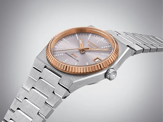 Tissot PRX 35 Powermatic 80 Silver Dial Diamonds 18k Gold Bezel T931.207.41.336.00
