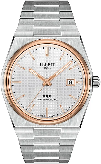 Tissot PRX 40 Powermatic 80 Silver Dial Rose Gold PVD T1374072103100