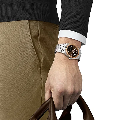 Tissot PRX 40 Powermatic 80 Brown Dial 18k Gold Bezel T931.407.41.291.00