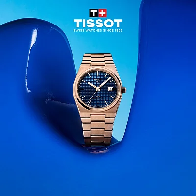 Tissot PRX 40 Powermatic 80 Rose Gold PVD Dark Blue Dial T137.407.33.041.00