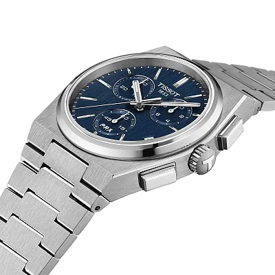 Tissot PRX 41 Chrono Steel Bracelet Blue Dial T137.417.11.041.00