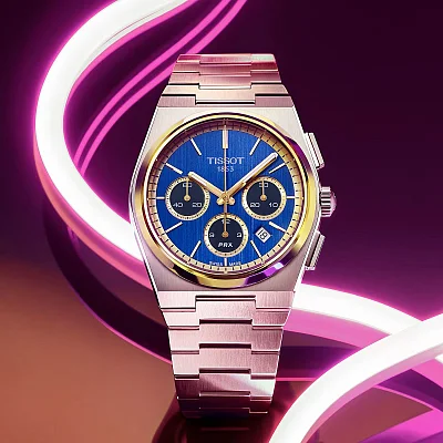 Tissot PRX 42 Automatic Chronograph Blue Dial A05 Valjoux Bucherer Limited Edition T137.427.21.041.00