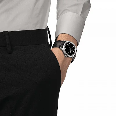 Tissot PR 100 Black Dial Black Leather Strap T150.410.16.051.00