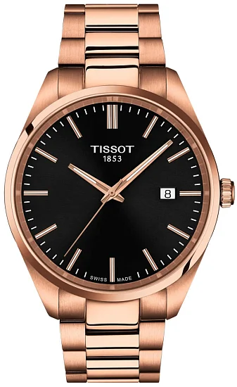 Tissot PR 100 Black Dial Rose Gold PVD T1504103305100