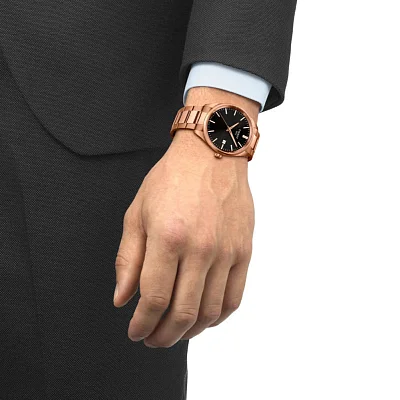 Tissot PR 100 Black Dial Rose Gold PVD T150.410.33.051.00