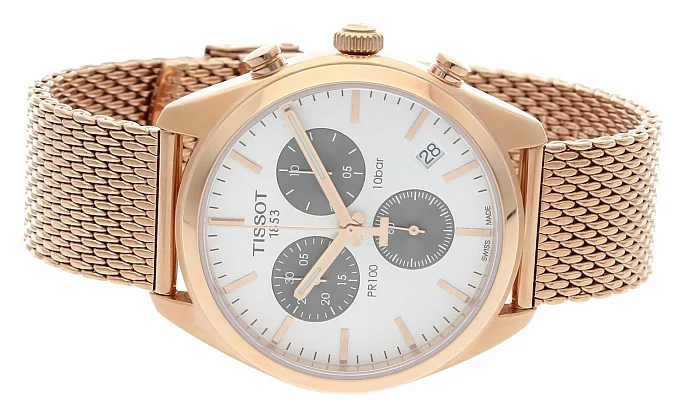 Tissot PR 100 Chrono Mesh Rose Gold PVD T101.417.33.031.01