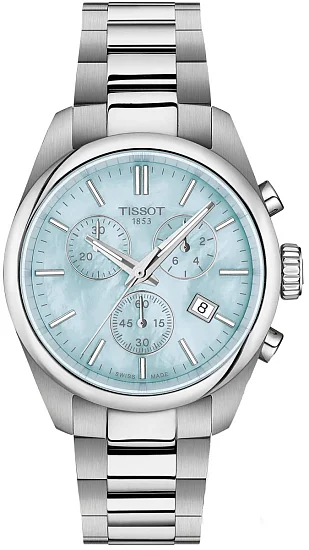 Tissot PR 100 Lady Quartz Chrono Ie Blue Pearl Dial T1502171113100