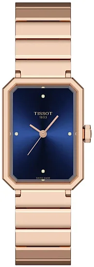 Tissot SRV Blue Dial Rose Gold PVD Steel Bracelet T1601103304600