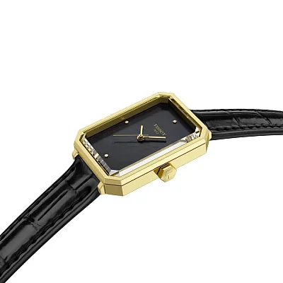 Tissot SRV Dark Pearl Dial Leather Strap Yellow Gold PVD Diamonds T160.110.36.126.00