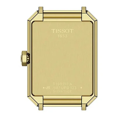 Tissot SRV Dark Pearl Dial Leather Strap Yellow Gold PVD Diamonds T160.110.36.126.00