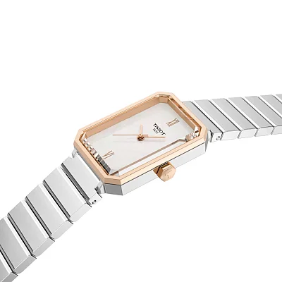 Tissot SRV Pearl Dial Rose Gold PVD Steel Bracelet T160.110.21.113.00