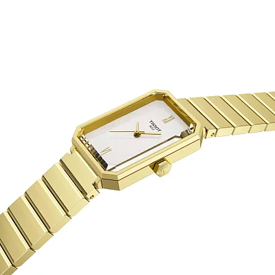Tissot SRV Pearl Dial Yellow Gold PVD Steel Bracelet T160.110.33.113.00