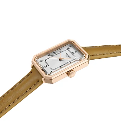 Tissot SRV Silver Dial Brown Leather Strap Rose Gold PVD T160.110.36.033.00