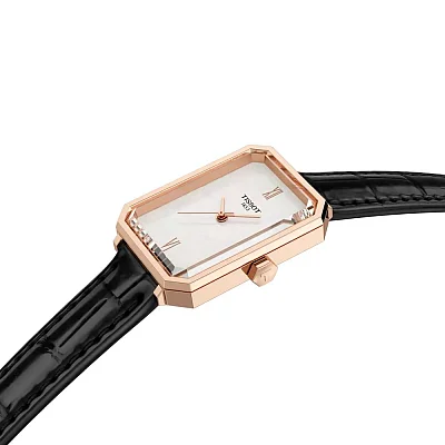 Tissot SRV White Pearl Dial Leather Strap Rose Gold PVD T160.110.36.113.00