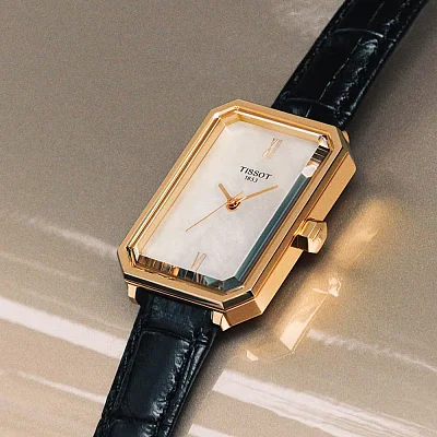 Tissot SRV White Pearl Dial Leather Strap Rose Gold PVD T160.110.36.113.00
