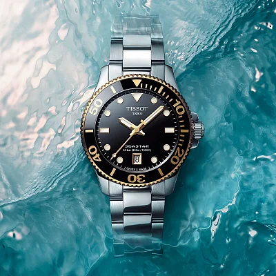 Tissot Seastar 1000 Lady Quartz 36mm Black & Gold Bracelet T120.210.21.051.00