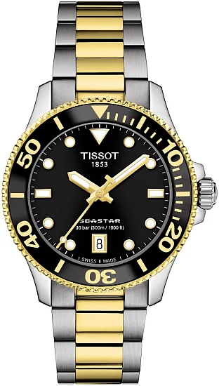 Tissot Seastar 1000 Lady Quartz 36mm Black & Gold Bracelet T1202102205100
