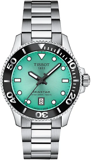 Tissot Seastar 1000 Lady Quartz 36mm Turquoise Steel Bracelet T1202101109100