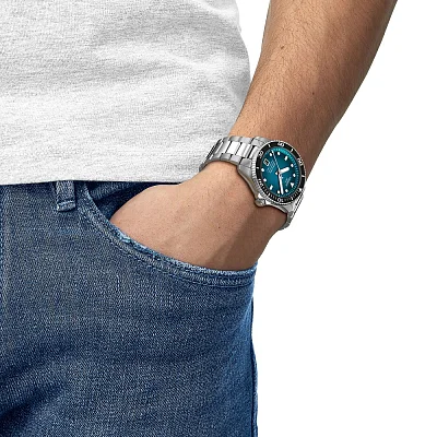 Tissot Seastar 1000 Powermatic 40mm Blue Lagoon Dial Steel Bracelet T120.807.11.091.00