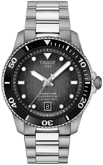Tissot Seastar 1000 Powermatic 40mm Dark Dial Steel Bracelet T1208071105100