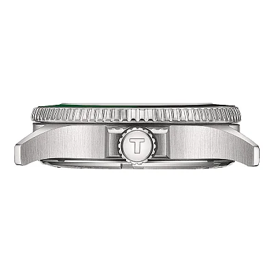 Tissot Seastar 1000 Quartz GMT 40mm Black Dial Green Bezel Steel Bracelet T120.852.11.051.00